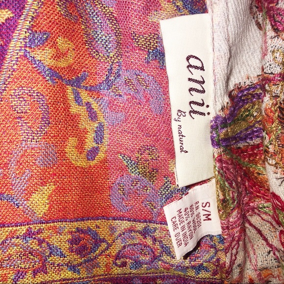 ANU Embroidered Waterfall Front Open Wrap Cardigan jacket - Picture 3 of 4